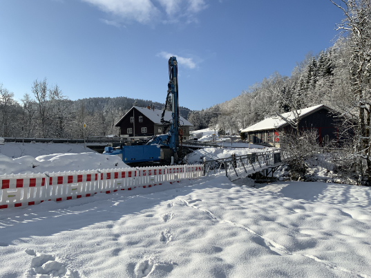 Erschütterungsmessung im Winter